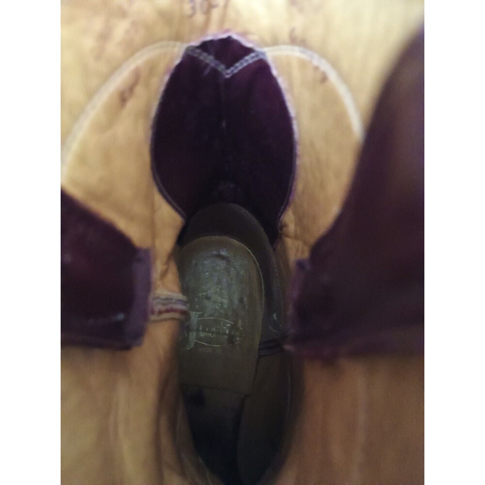 Men's Red Brown Justin Leather Western Cowboy Boots Sz 12 E - Picture 9 of 10